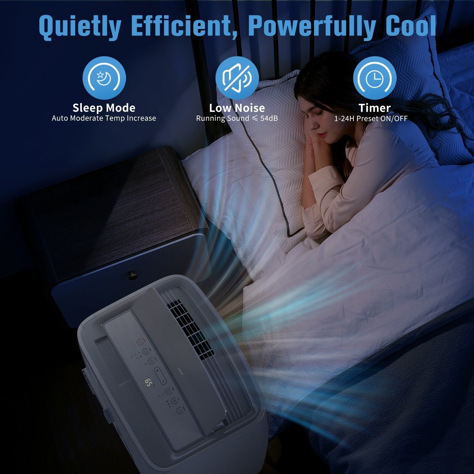 Portable Air Conditioner with Heater – 12000 BTU Cooling & 10000 BTU Heating for Rooms up to 700 Sq.Ft