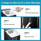 Portable Countertop Ice Maker Machine，26Lbs/24H， Self-Cleaning Home, Low Noise