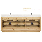 Porto Bath Vanity with White Quartz Stone Top without Mirror