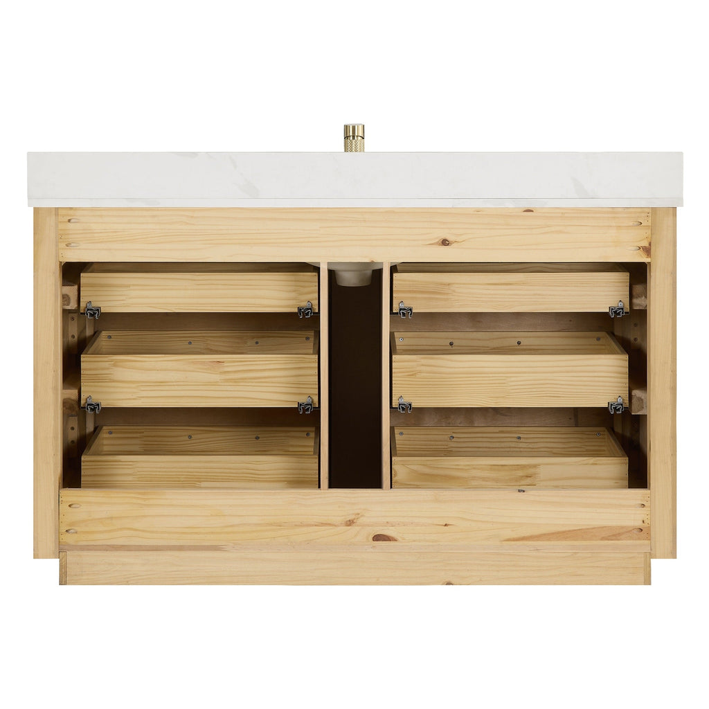 Porto Bath Vanity with White Quartz Stone Top without Mirror