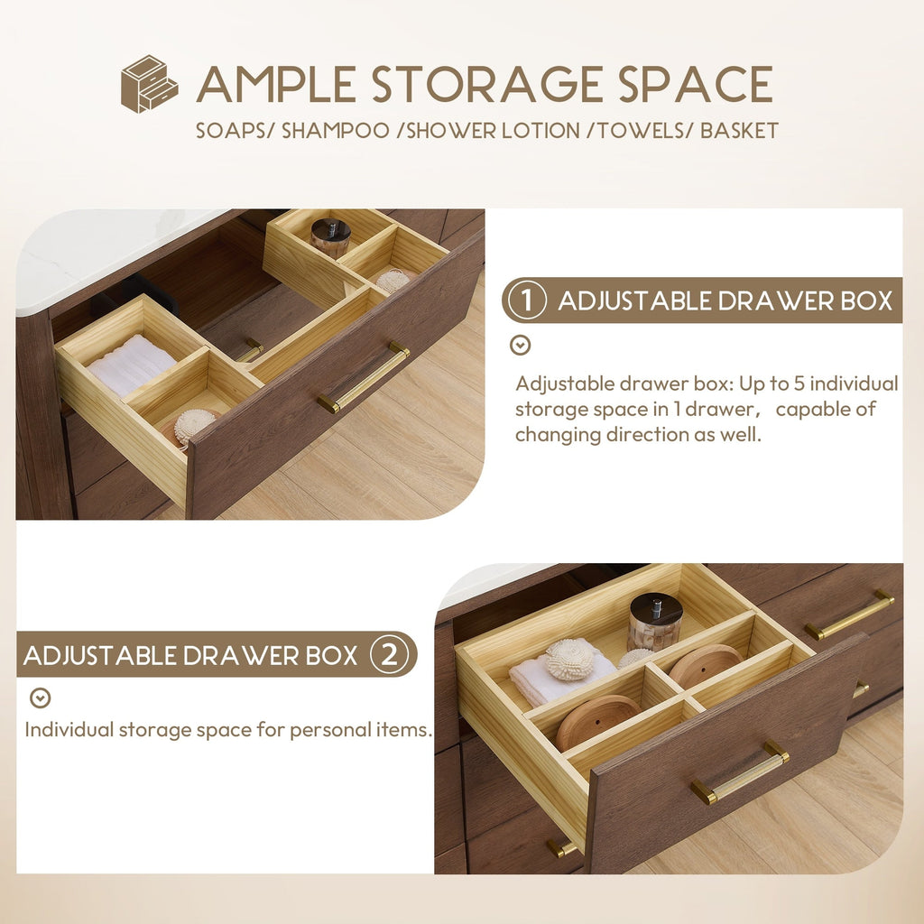 Porto Bath Vanity with White Quartz Stone Top without Mirror