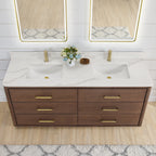Porto Bath Vanity with White Quartz Stone Top without Mirror