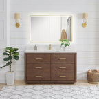 Porto Bath Vanity with White Quartz Stone Top without Mirror