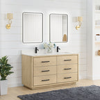 Porto Bath Vanity with White Quartz Stone Top without Mirror