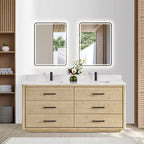 Porto Bath Vanity with White Quartz Stone Top without Mirror