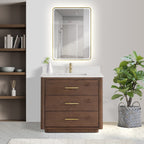 Porto Bath Vanity with White Quartz Stone Top without Mirror