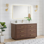 Porto Bath Vanity with White Quartz Stone Top without Mirror