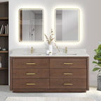 Porto Bath Vanity with White Quartz Stone Top without Mirror