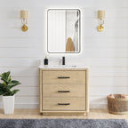 Porto Bath Vanity with White Quartz Stone Top without Mirror