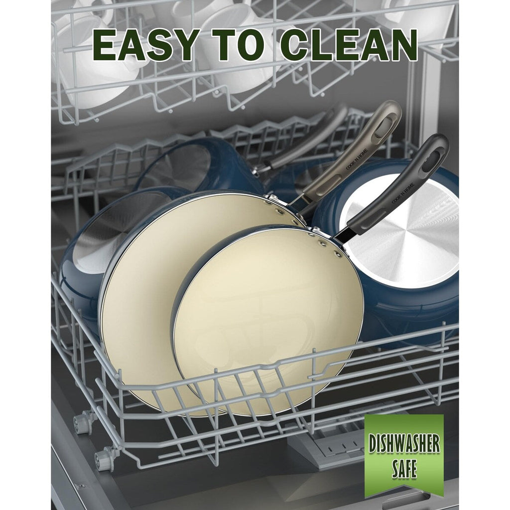 Pots and Pans Set Nonstick, 10-Piece Ceramic Kitchen Cookware Sets, Nonstick Cooking Set with Saucepans