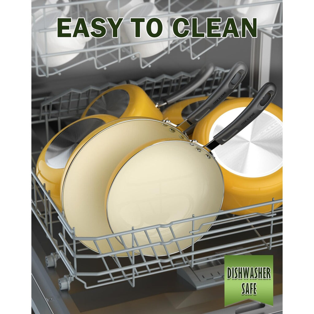 Pots and Pans Set Nonstick, 10-Piece Ceramic Kitchen Cookware Sets, Nonstick Cooking Set with Saucepans