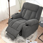 Power Lift Recliner Chair for Elderly, Fabric Lift Chairs w/ Extended Footrest, with 2 Cup Holders,Side Pockets, Remote Control