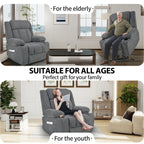 Power Lift Recliner Chair for Elderly, Fabric Lift Chairs w/ Extended Footrest, with 2 Cup Holders,Side Pockets, Remote Control