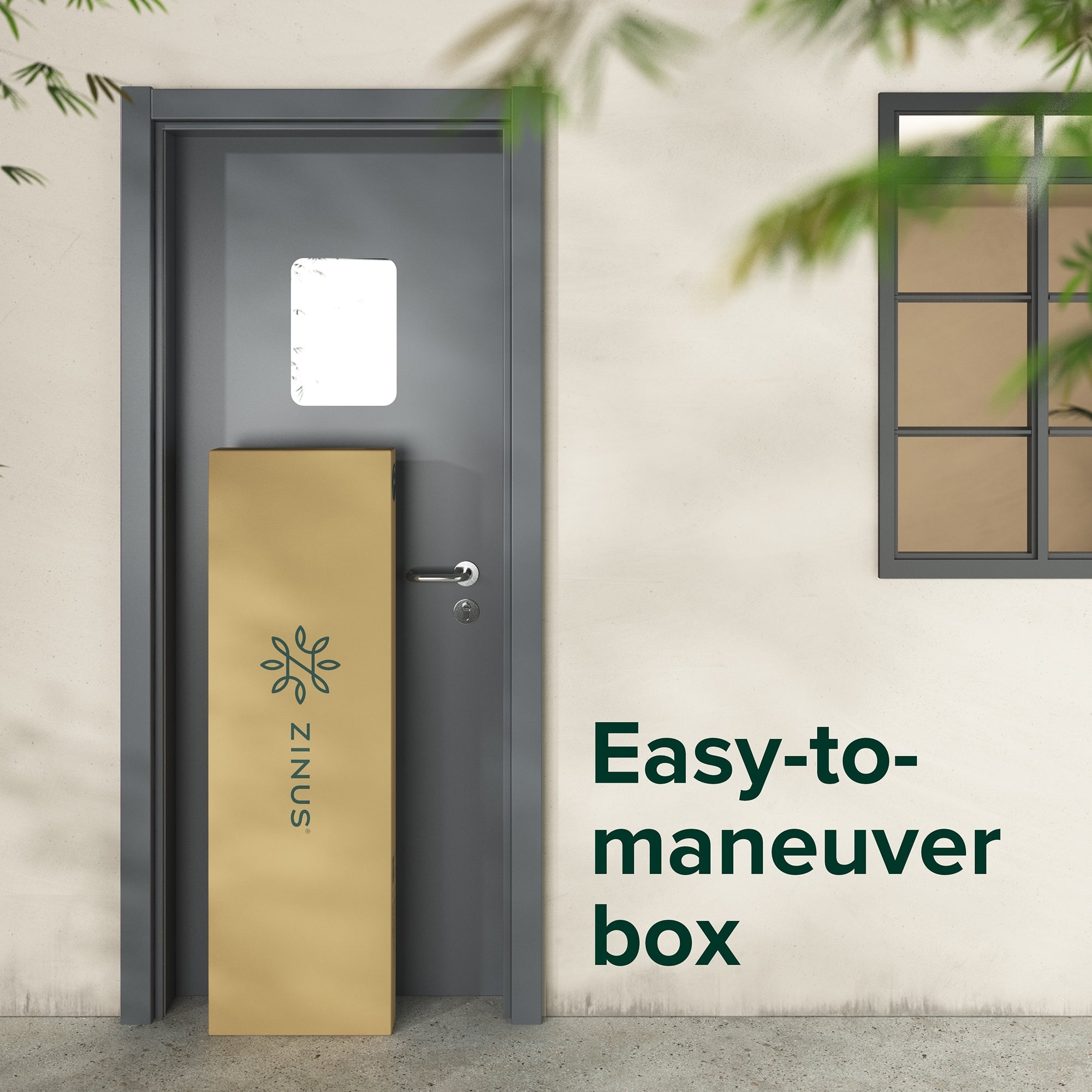 Priage by ZINUS Brown Bamboo and Metal Platform Bed Frame