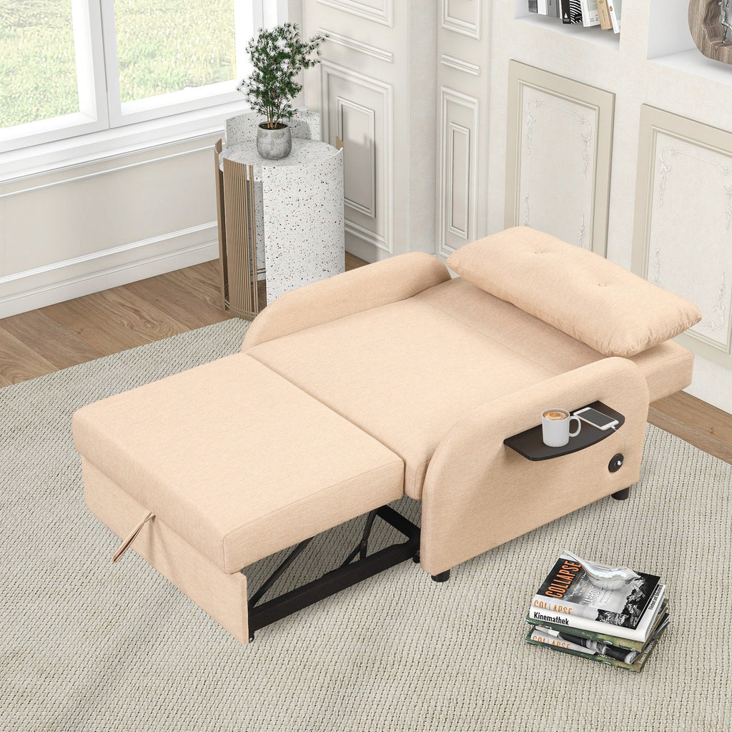 Pull Out Sofa Sleeper 3 in 1 with 2 Wing Table