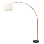 Q-Max 81 Steel Adjustable Arching Floor Lamp With Extra Large Shade and Marble Base