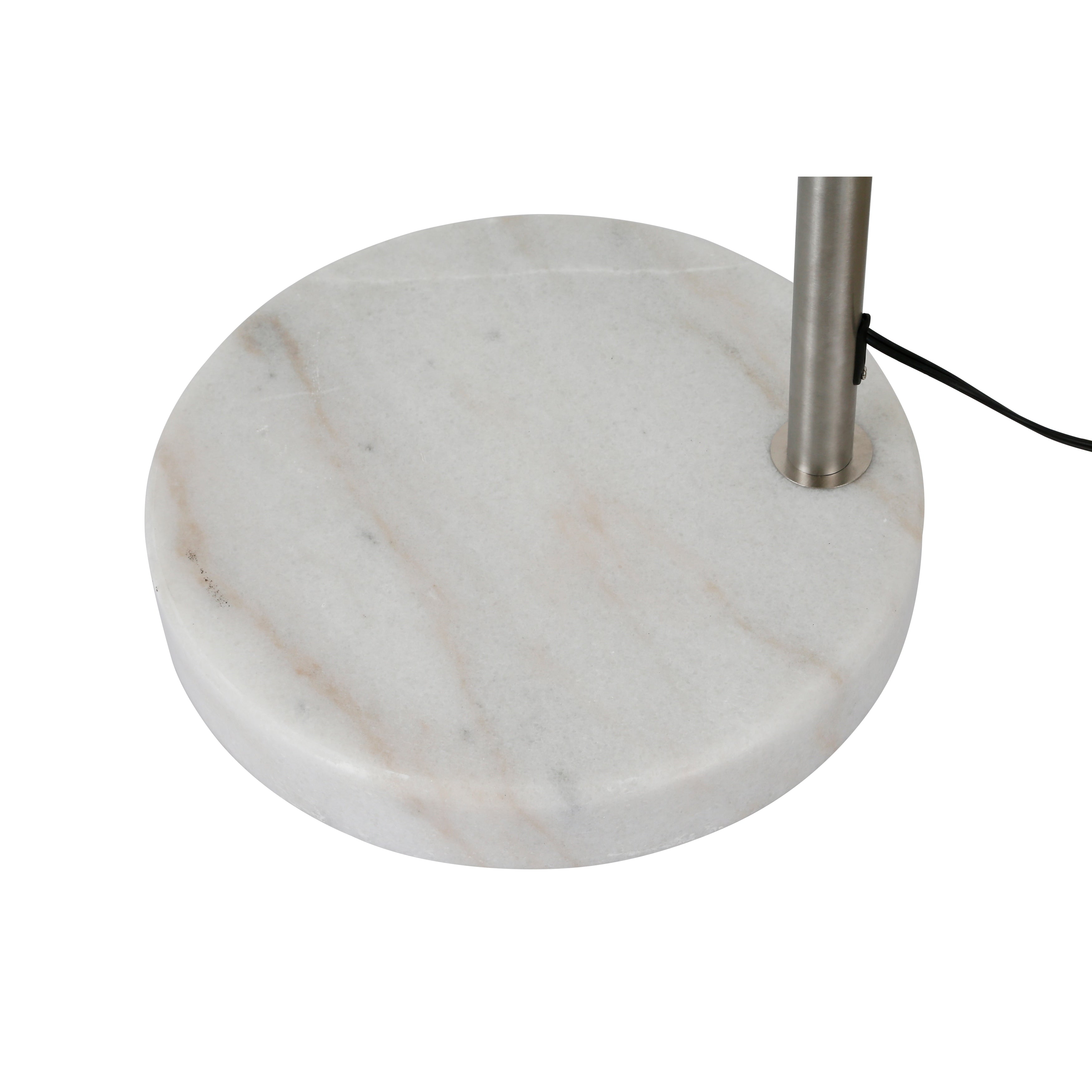 Q-Max 81 Steel Adjustable Arching Floor Lamp With Extra Large Shade and Marble Base