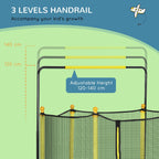 Qaba 4.6' Kids Trampoline with Basketball Hoop, Horizontal Bar, 55 Indoor Trampoline with Net