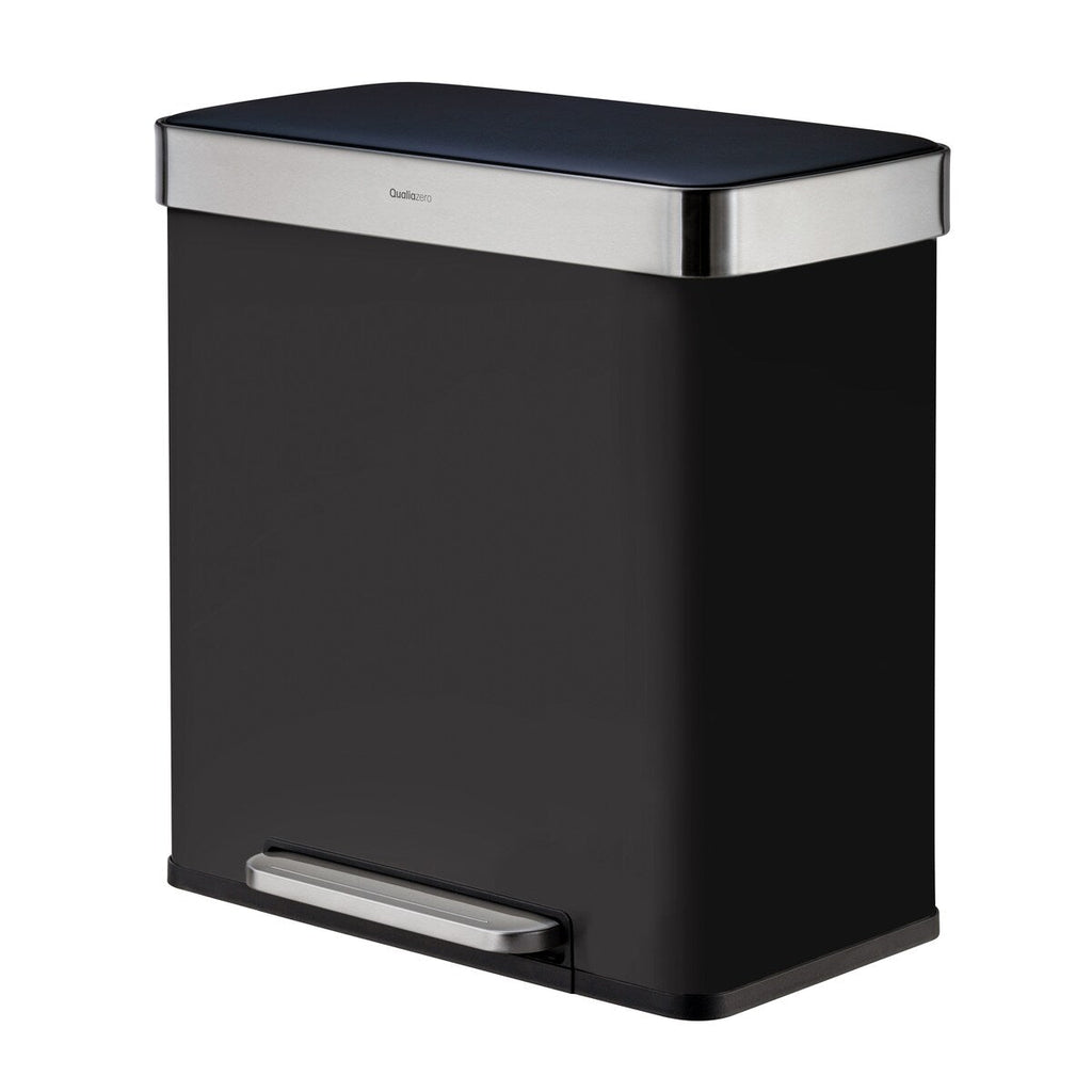 Qualiazero 16 Gal (8 Gal dual unit) Rectangular Recycle Step Can - Stainless Steel