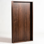 KINWELL Rectangle Black Walnut Wood Serving Tray Ottoman Tray