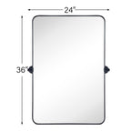 TEHOME Jonathan Rectangle Pivot Tilt Metal Wall Mirror