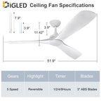 Remote Ceiling Fan with Lights Flush Mount