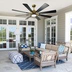 Remote Ceiling fan with Lights Large 8 Wooden Blades