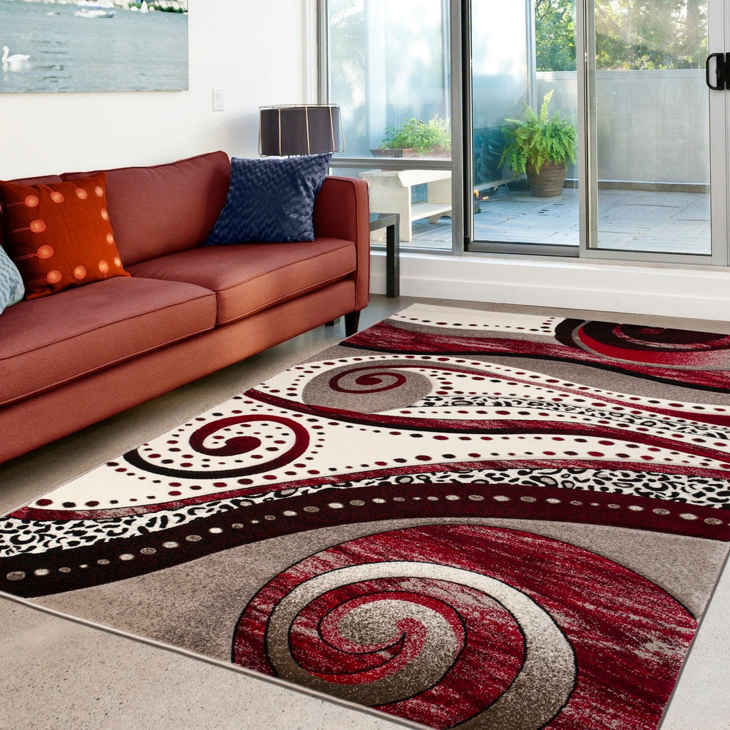 Rhodes Collection Abstract Swirl Area Rug
