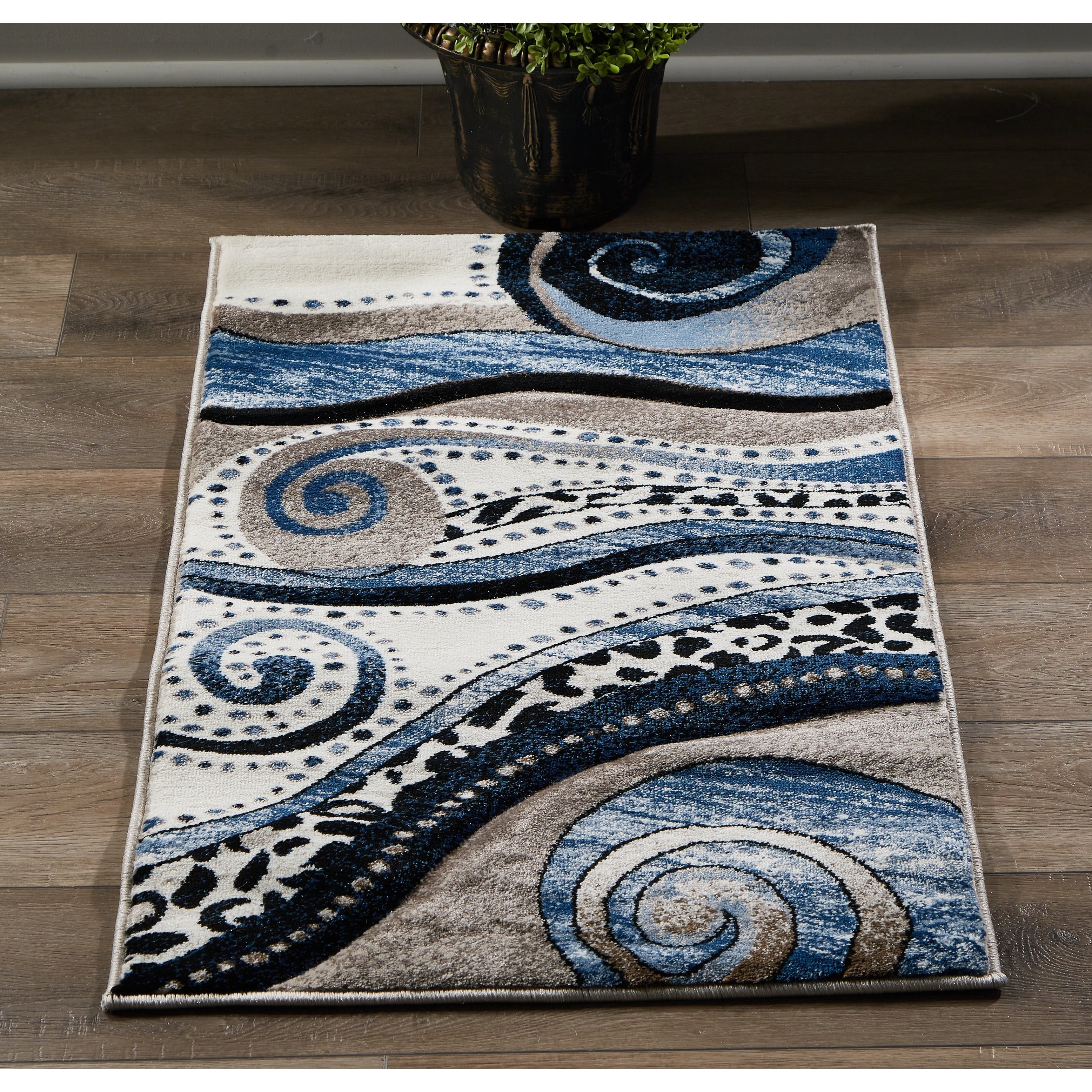 Rhodes Collection Abstract Swirl Area Rug