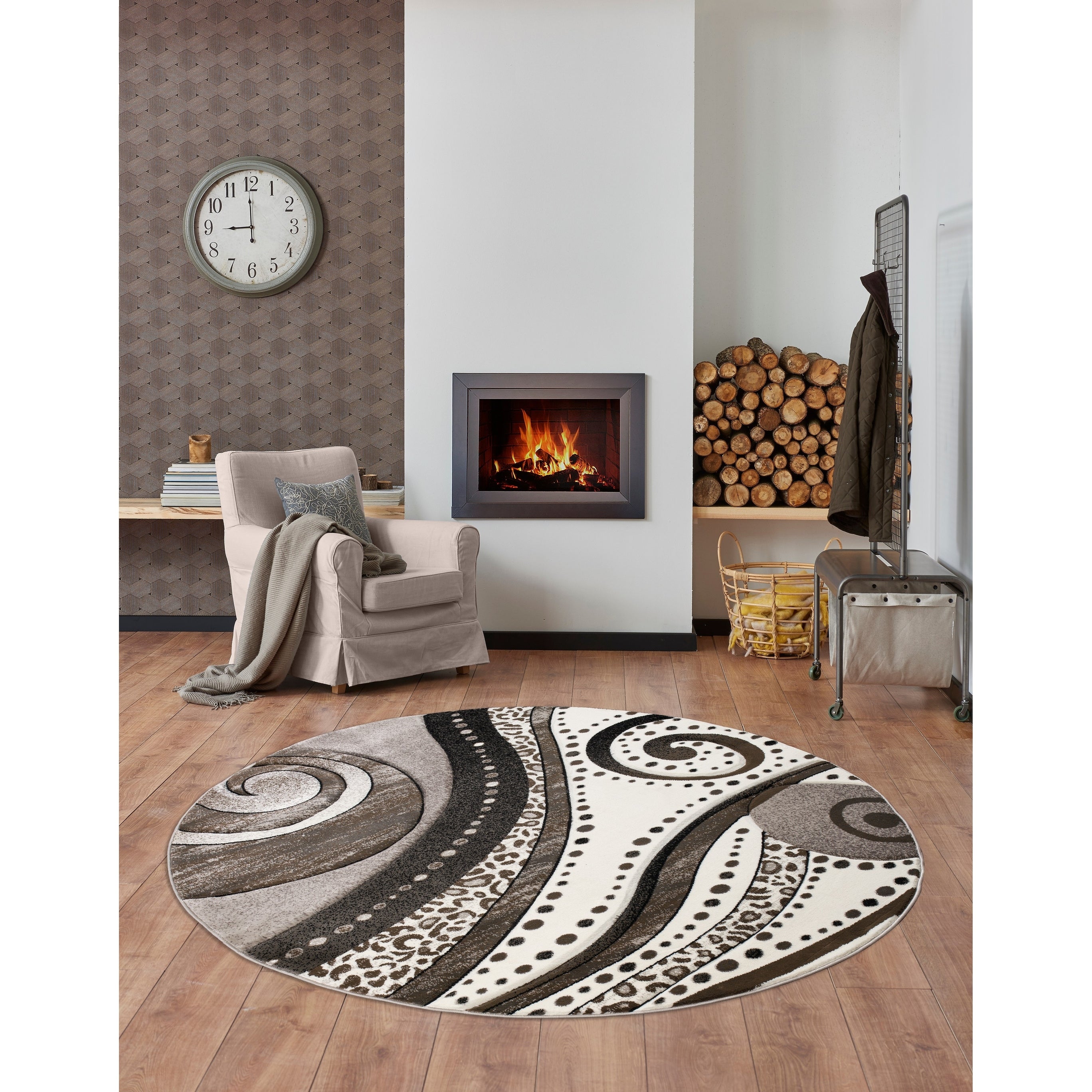 Rhodes Collection Abstract Swirl Area Rug