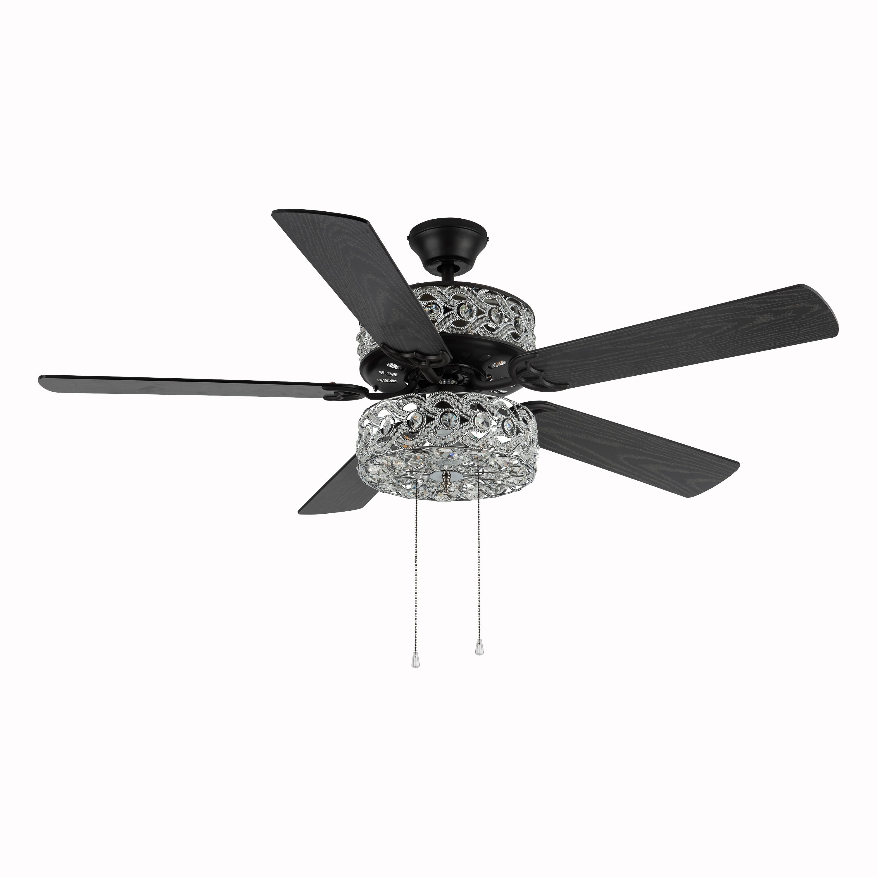 River of Goods Olivia Oil Rubbed Bronze Finish/ Crystal 52-inch LED Ceiling Fan - 52L x 52W x 18.25H - 52L x 52W x 18.25H