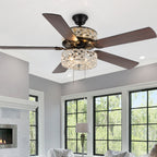 River of Goods Olivia Oil Rubbed Bronze Finish/ Crystal 52-inch LED Ceiling Fan - 52L x 52W x 18.25H - 52L x 52W x 18.25H