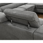 Roomfitters 122 Oversized Sectional Sofa Couch with Chaise Storage, Contemporary U-Shaped 7-Seater Sofa