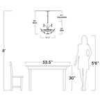 Rosa 6-Light Brushed Silver-ish Champagne Flower Crystal Chandelier