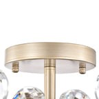 Rosa 6-Light Brushed Silver-ish Champagne Flower Crystal Flush Mount - 17.7 inches in diameter x 8.7 inches H