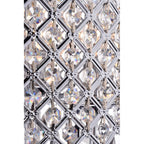 Round Beaded Drum Chandelier with Hanging Crystals