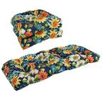 Rounded Back Tufted Indoor/Outdoor Settee Cushion Set (Set of 3) - 19 x 19