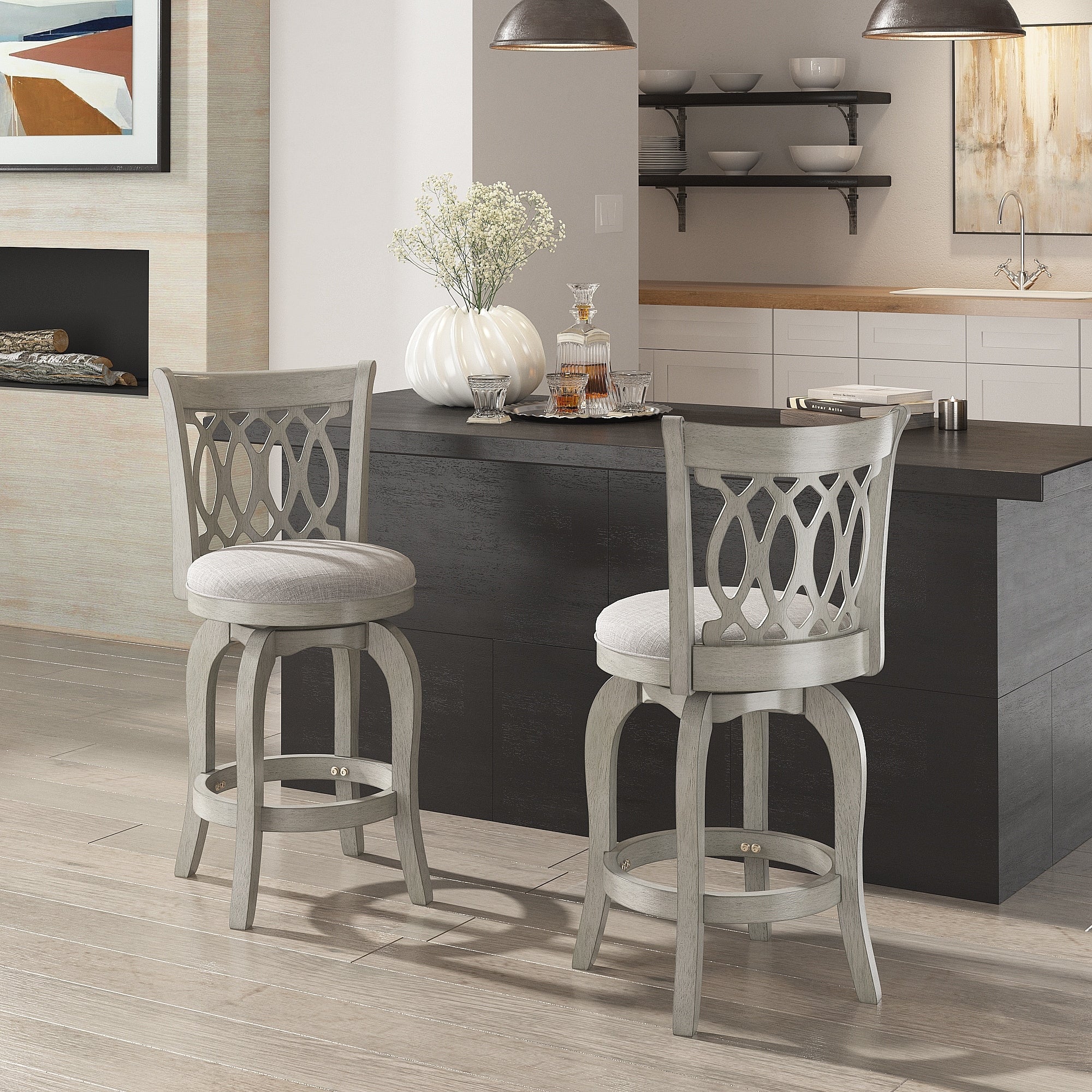 Rovinj Scroll Back Swivel Counter Stool