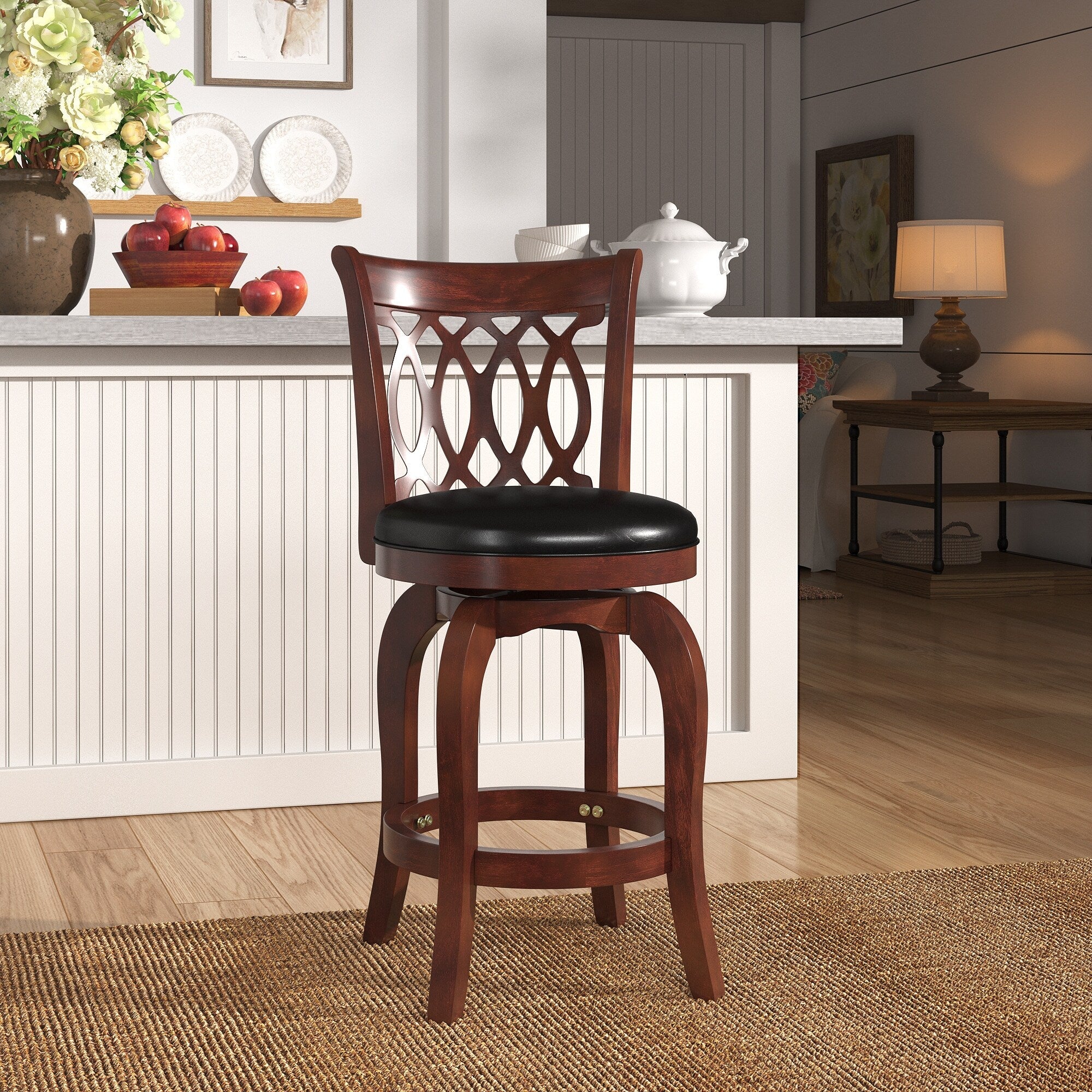 Rovinj Upholstered Back Swivel Counter Stool