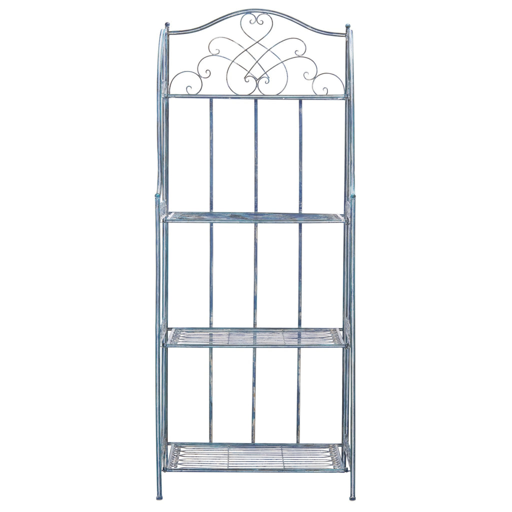 SAFAVIEH Bryn Victorian Wrought Iron 4-Tier Outdoor Bakers Rack - 25 In. W x 15 In. D x 63 In. H - 25W x 15D x 63H