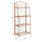 SAFAVIEH Bryn Victorian Wrought Iron 4-Tier Outdoor Bakers Rack - 25 In. W x 15 In. D x 63 In. H - 25W x 15D x 63H