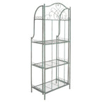 SAFAVIEH Bryn Victorian Wrought Iron 4-Tier Outdoor Bakers Rack - 25 In. W x 15 In. D x 63 In. H - 25W x 15D x 63H