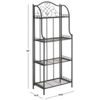 SAFAVIEH Bryn Victorian Wrought Iron 4-Tier Outdoor Bakers Rack - 25 In. W x 15 In. D x 63 In. H - 25W x 15D x 63H