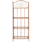 SAFAVIEH Bryn Victorian Wrought Iron 4-Tier Outdoor Bakers Rack - 25 In. W x 15 In. D x 63 In. H - 25W x 15D x 63H