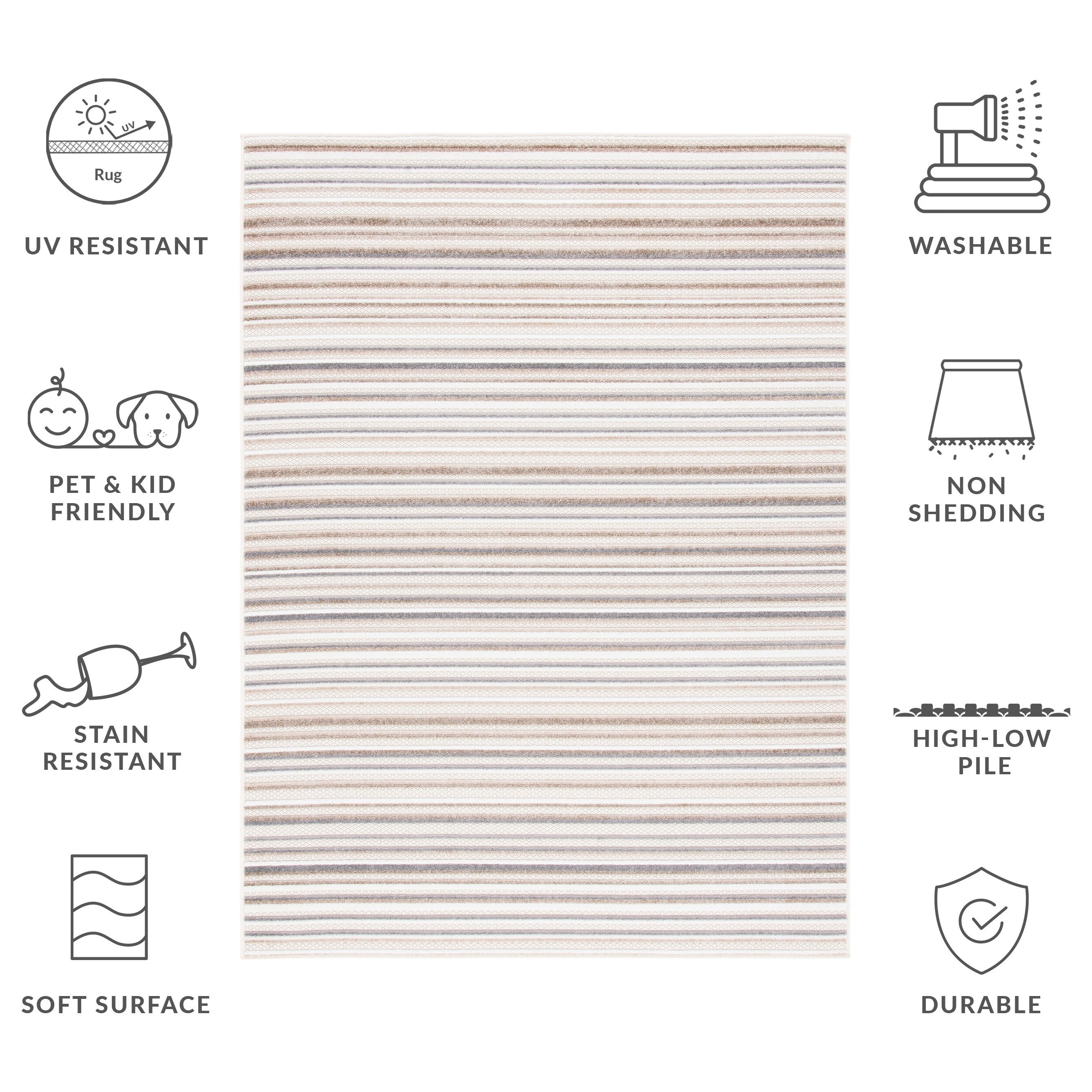 SAFAVIEH Cabana Gafia Indoor/ Outdoor Waterproof Patio Stripe Rug
