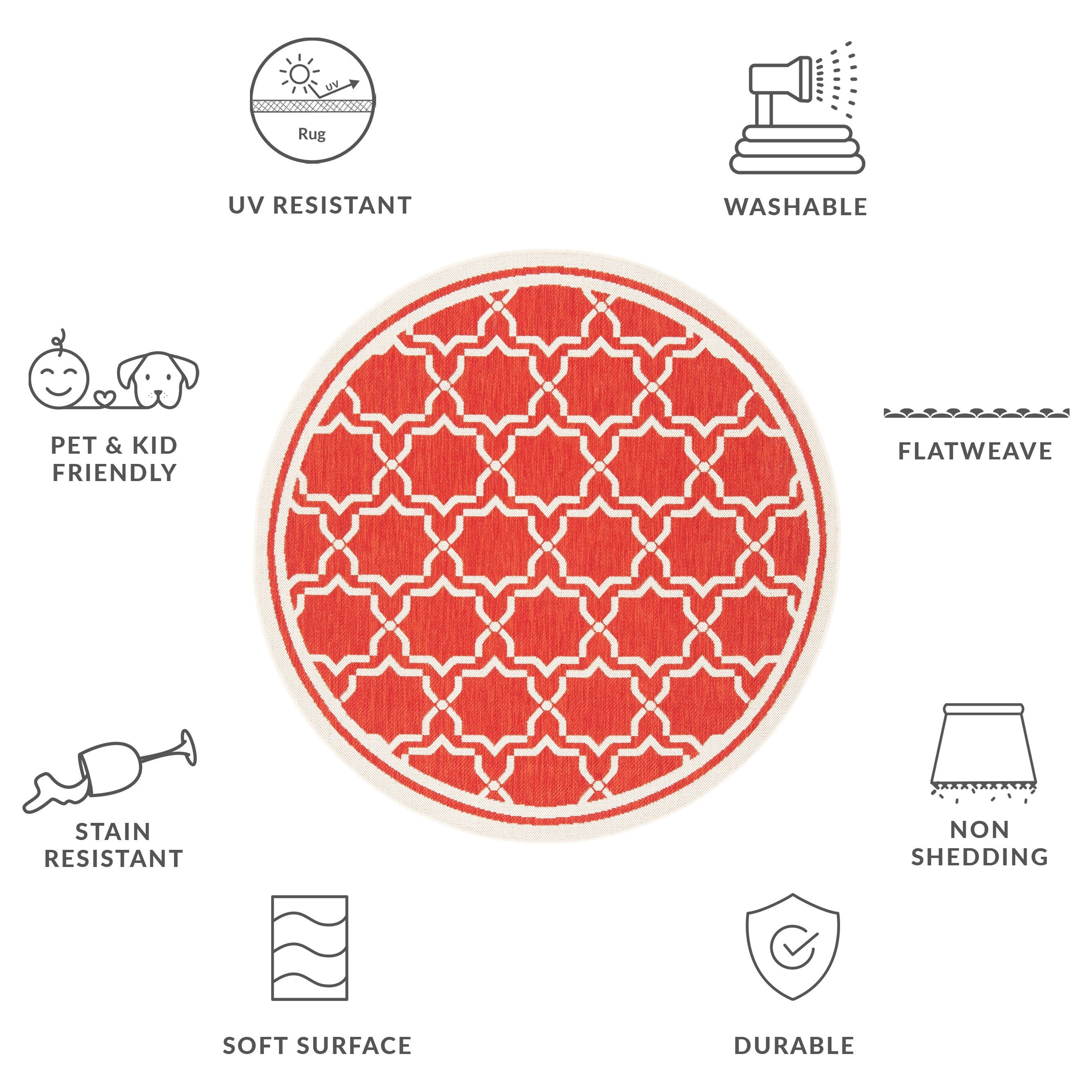 SAFAVIEH Courtyard Gulsin Indoor/ Outdoor Waterproof Patio Backyard Rug