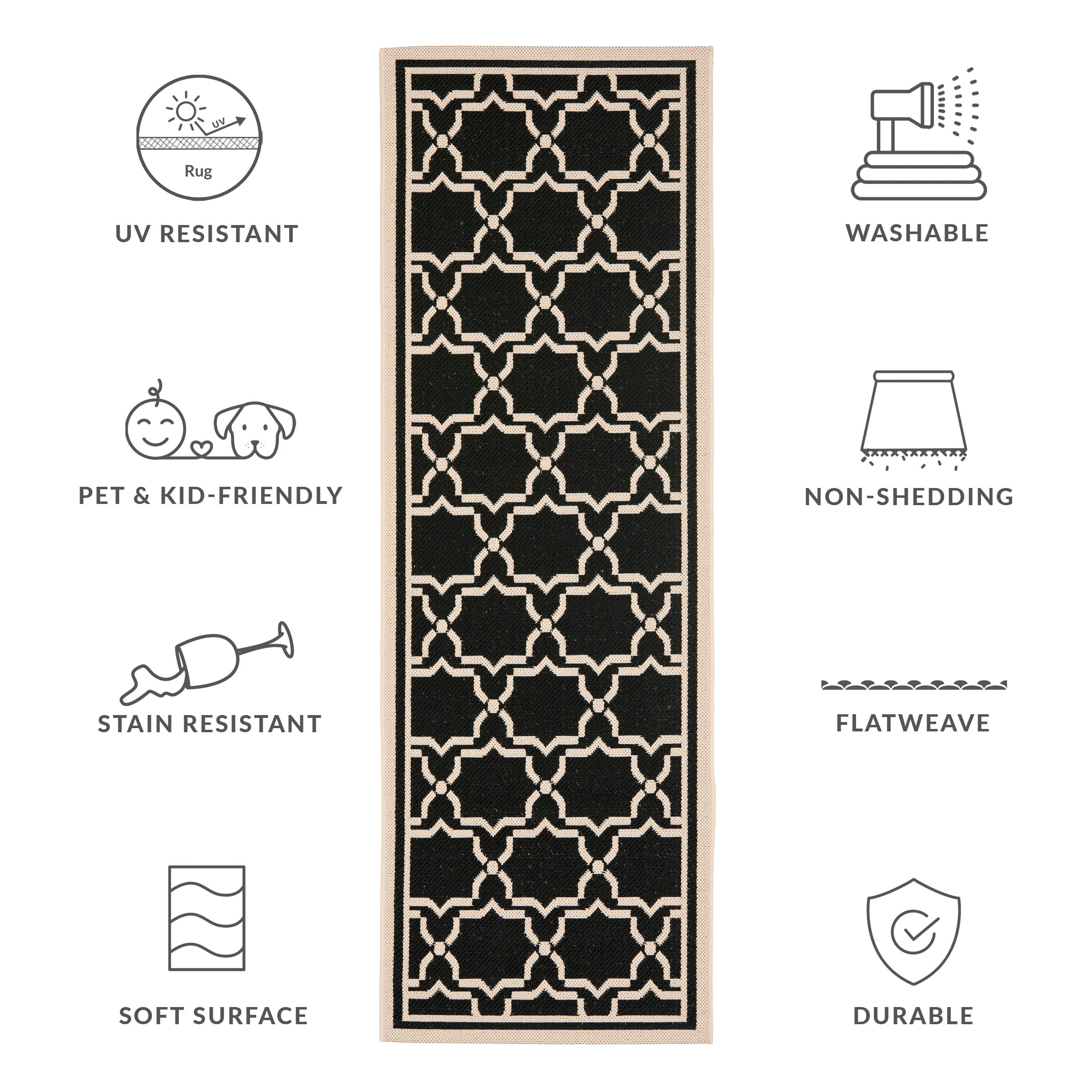 SAFAVIEH Courtyard Gulsin Indoor/ Outdoor Waterproof Patio Backyard Rug