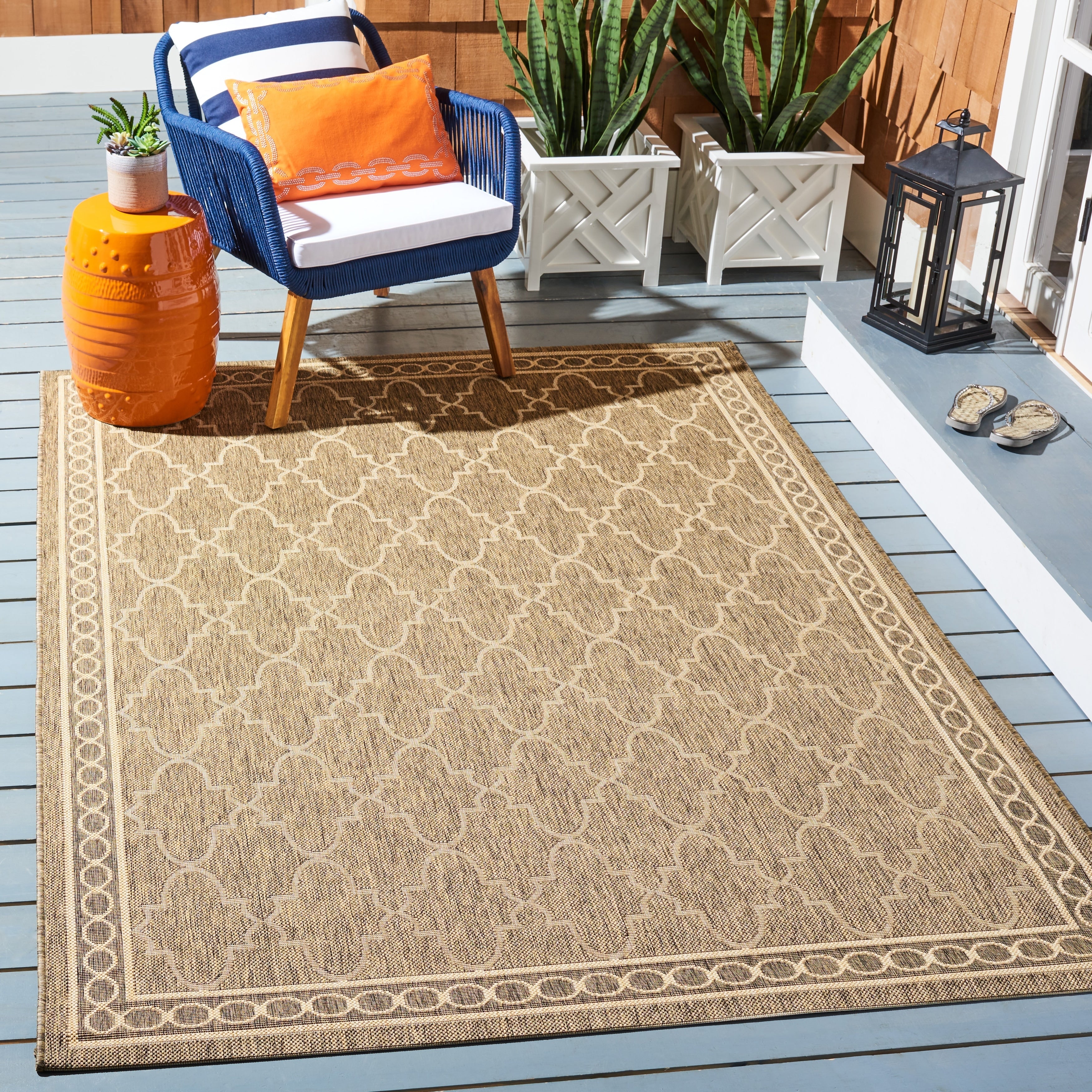 SAFAVIEH Courtyard Janell Trellis Indoor/ Outdoor Waterproof Patio Backyard Rug