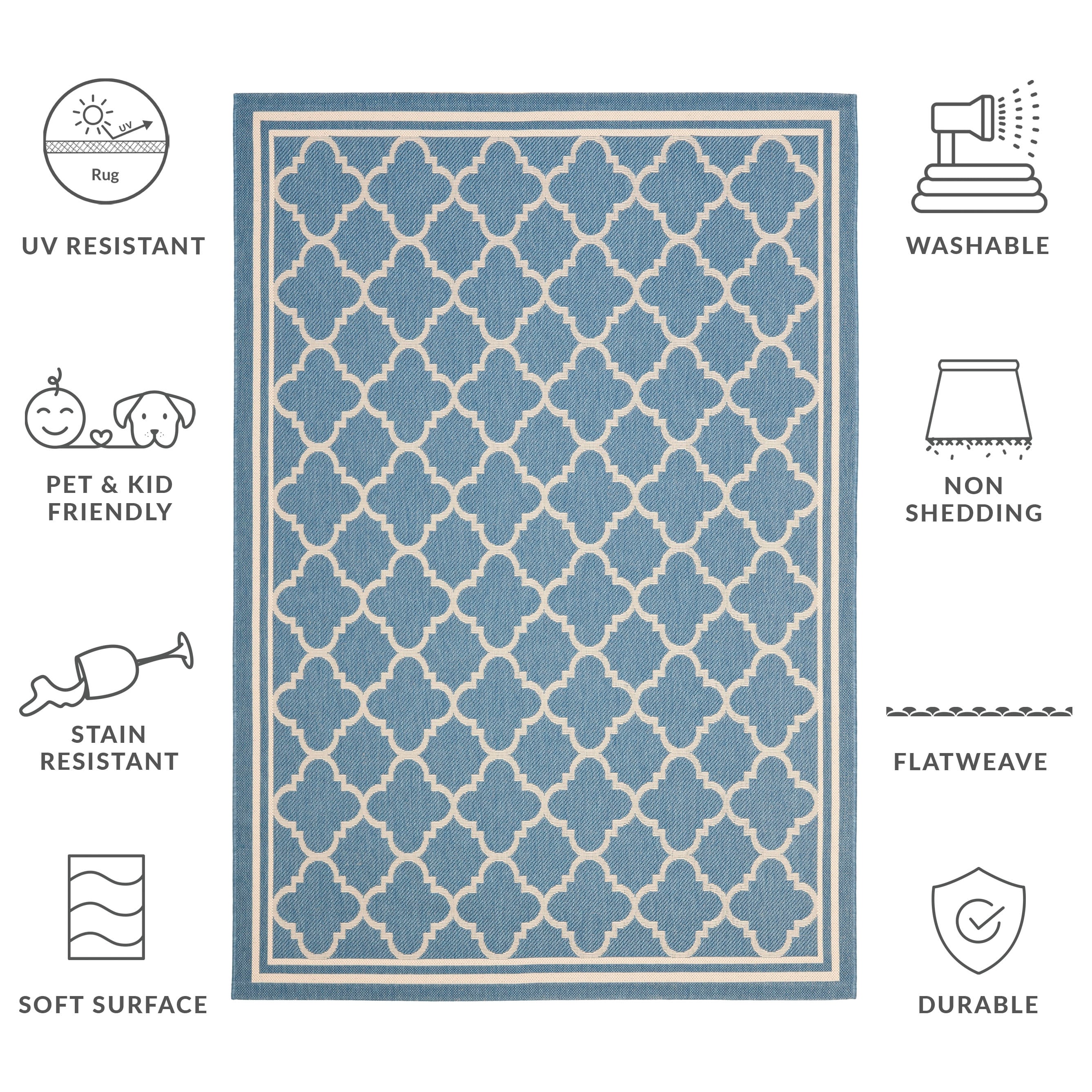 SAFAVIEH Courtyard Kristelle Indoor/ Outdoor Waterproof Patio Backyard Rug