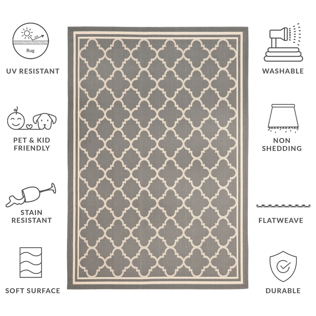 SAFAVIEH Courtyard Kristelle Indoor/ Outdoor Waterproof Patio Backyard Rug